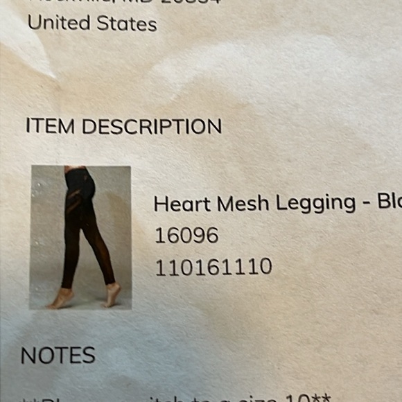 Titika Heart Mesh legging size 10 like new - Picture 16 of 16